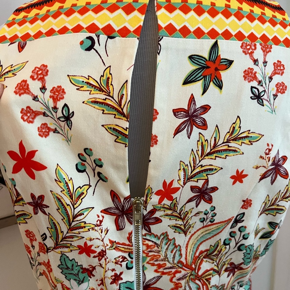 NWT Maggie London Floral Bird Print Sleeveless A-Line Dress Size 10 - Picture 8 of 12